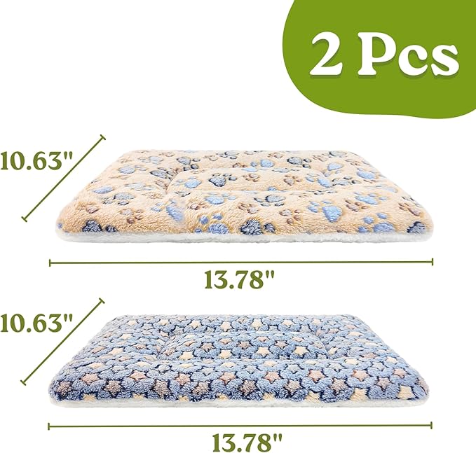 2 Pack Cat Blankets for Indoor Cats, Ultra Soft Reversible Mat, Fluffy Flannel Blanket for Small Dogs and Cats, Washable Pet Pad