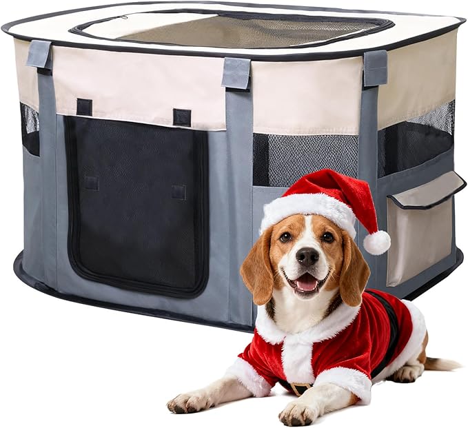 Dog Playpen,Pet Playpen,Foldable Puppy Cat Playpen, Dog Playpen for Indoor Dogs Enclosed, Indoor Outdoor Travel Camping Use, Dog Kennel Tent Crate for Rabbit Small Animals with Carrying Case