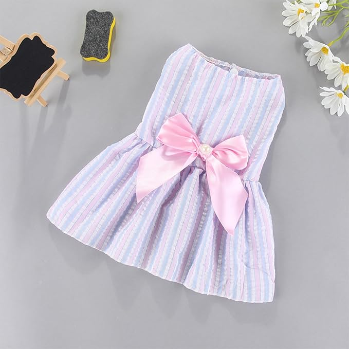 Dog Dress,1PC Dog Dresses with Cute Bowknot,Summer Dogs Clothes Pet Princess Dresses for Chihuahua Yorkies Puppies Cat Outfit