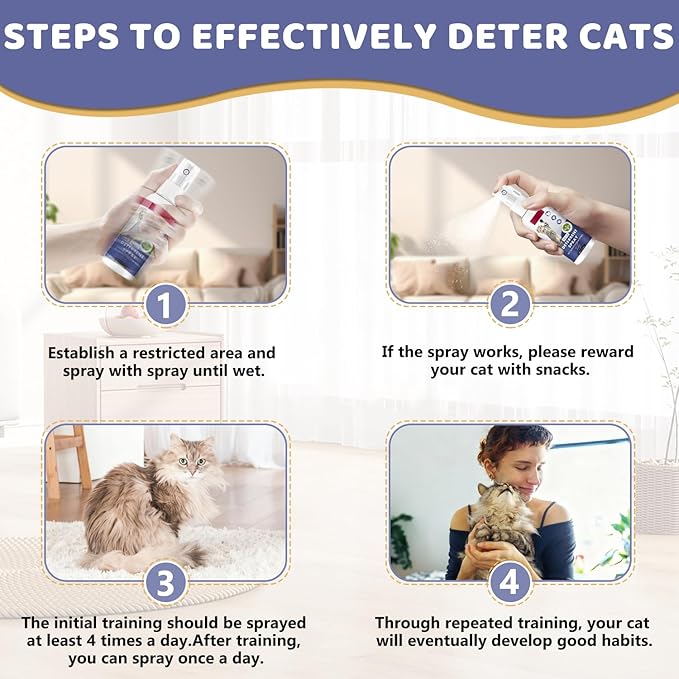 Tetra Cat Deterrent Spray for Furniture Protection,Natural Anti-Scratch Spray for Cats,Safe Indoor & Outdoor Deterrent Cat Spray,Cats Training Aid – Sofa & Carpet Protector,50ML