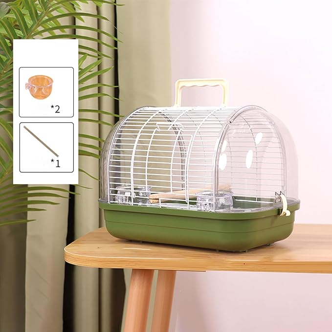 Travel Cage For Birds – Portable Carrier | Full View Cockatiel Cage With Handle, Portable Bird Carrier For Parakeet, Conure, Cockatiel, Canary, Lovebird, Finch, Ideal Living Room, Indoor, Outdoor, Par
