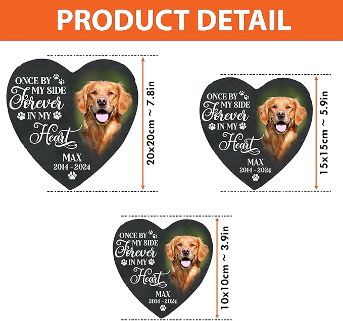 Personalized Dog Memorial Gifts for Loss of Dog, Custom Photo Pet Stone, Personalized Memorial Gifts for Pet Loss, Gift for Cat Lovers, Stones for Dogs, Cemetery Decorations for Grave Q1