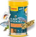Sera O-Nip Stickies 265 Tabs 8.45 oz | Complete Feed for All Ornamental Fish | Adhesive Tablets Stick to The Aquarium Glass | High Protein | No Dyes & Preservatives | with Bloodworms, Krill & Tubifex