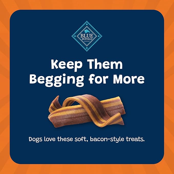Blue Buffalo Sizzlers Natural Soft Dog Treats, Bacon-Style Soft-Moist Dog Treats with Real USA Pork, Original Flavor, 6-oz Bag (Pack of 2)
