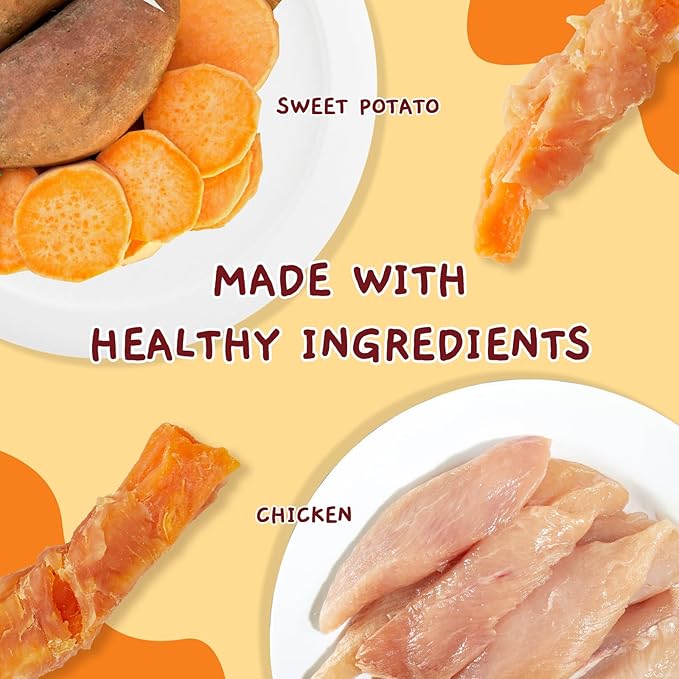 Jungle Calling Chicken & Sweet Potato Dog Treats – Gluten-Free, Grain-Free, High-Protein Natural Chews for Medium/Large Breeds, 10.6 oz