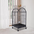 18.1x18.1x39.9inch Indoor Bird Cage, Parakeet Birds Cage with Rolling Stand, Open Top Parrot Cage, for Cockatiel, Parakeet, Budgie, Finch, Lovebirds