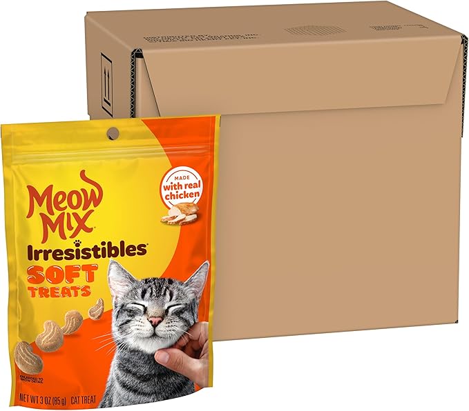 Meow Mix Irresistibles Soft Cat Treats,White Meat Chicken,3 Ounce,(Pack of 10)