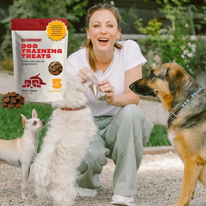 OH NORMAN! Dog Training Treats by Kaley Cuoco - Low Calories, Low Fat & Wholesome Training Treats with Pork - Doggie Treats for Seniors, Puppies, All Breeds & Life Stages