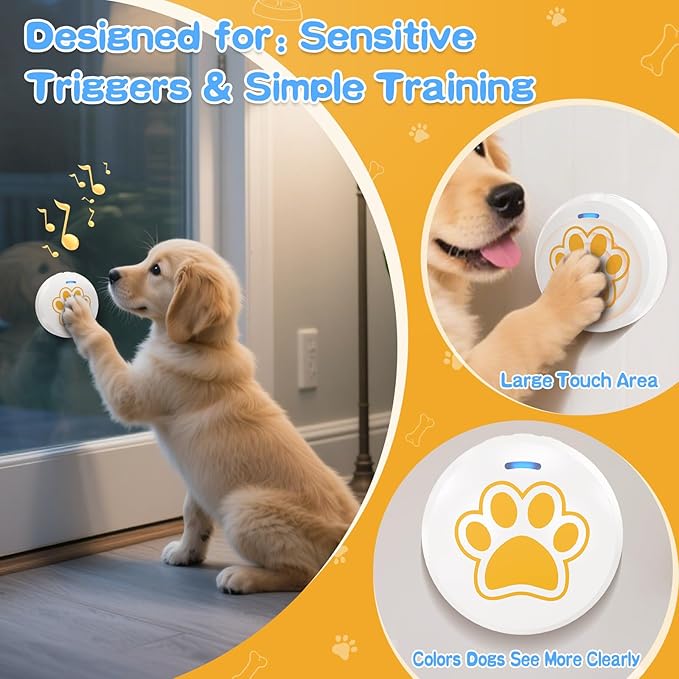 ChunHee Dog Bells to Go Outside – Bell for Dogs to Ring to Go Potty | Dog Door Bell with 5 Adjustable Volume(0-115dB) & 36 Ringtones (Includes Voice Commands)