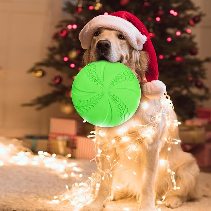Nobleza Dog Flying Disc 2 Pack，8 in Flexible Floatable Dog Disc Toy for Long-Distance Flies and Floats， Lightweight Soft Flying Discs Toy for Small Medium Large Dogs to Fetch & Catch， Blue & Green