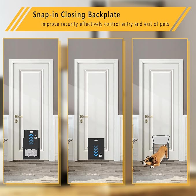 Large Dog Door, Magnetic Door for Pets up to 100 lb, 16.9" × 13.9" Doggie Door, Suitable for Interior & Exterior Doors