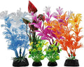 Aquarium Decorations - 6pcs Colorful Fish Tank Plants, Plastic Accessories for Mini Aquariums