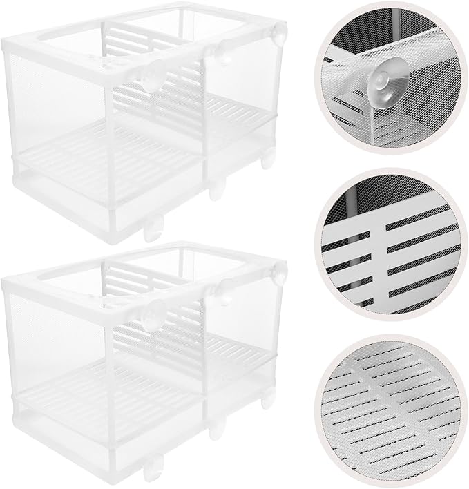 2pcs Aquarium Breeding Box Isolation Mesh Fish Tank Supplies for Hatching and Rearing Fish Style