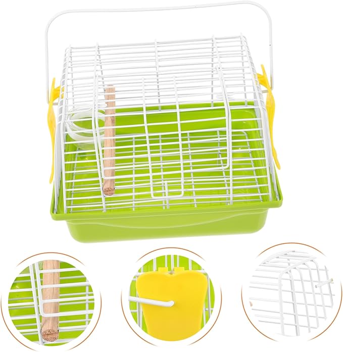 1 Set Portable Bird Carrier Travel Cage for Pets Lightweight Parrot Cage with Handle for Conures and Cockatiels Provides Comfort and Security The Go