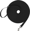 Hi Kiss Dog/Puppy Obedience Recall Training Agility Lead - 15ft 20ft 30ft 50ft 100ft Leash - Great for Play, Camping, or Backyard - Black