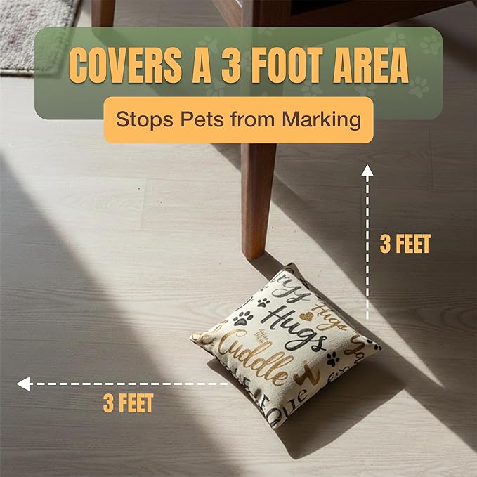 Cat Marking Prevention - Indoor - Permanent - Effective - Stops Cats from Marking or Peeing - Eliminates a Cats' urge to Mark, Put Bag Down & Your Problem is Solved! (White with Cats)