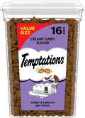 Temptations Cat Treats, Classic Crunchy and Soft Cat Treats, Creamy Dairy Flavor, 16 oz. Tub