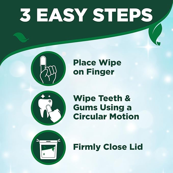 Vet's Best Finger Dental Wipes for Dogs & Cats–Oral Care Wipes for Teeth Cleaning, Fresh Breath, and Tartar Control – Gentle Finger Pads for Pet Dental Hygiene and Plaque Removal,50 Count(Pack of 2)