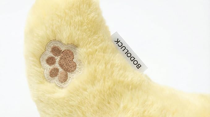Deocove Pet Calming Pillow – 12-Inch U-Shaped Neck Support – Removable Filling to Add Pet’s Own Hair for Scent Comfort – Soft Plush Snuggle Toy for Anxiety Relief (Yellow)