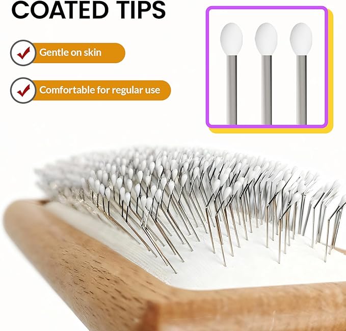 Dog Slicker Brush for Shedding and Grooming, Pet Deshedding Brush with Rounded Tips&Air-Cushion for Dogs & Cats, Undercoat & Dematting Tool for Long/Short Hair Pets