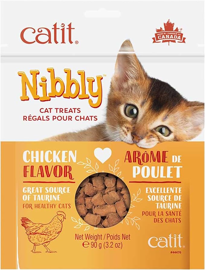 Catit Nibbly Crispy Cat Treats, Chicken – Artisanally Baked Non-Greasy Healthy Cat Treats