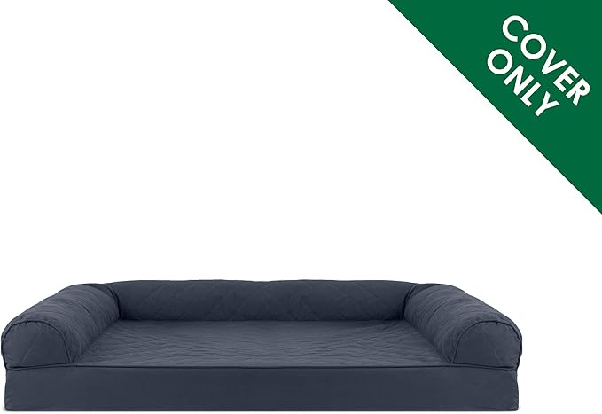 Furhaven Replacement Dog Bed Cover Quilted Sofa-Style, Machine Washable - Iron Gray, Large