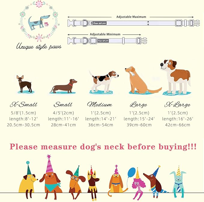 Unique Style Paws Valentine Dog Collar Plastic Buckle with Pendant Black Pink Love Heart Cotton Puppy Collars for Small Medium Large Dogs