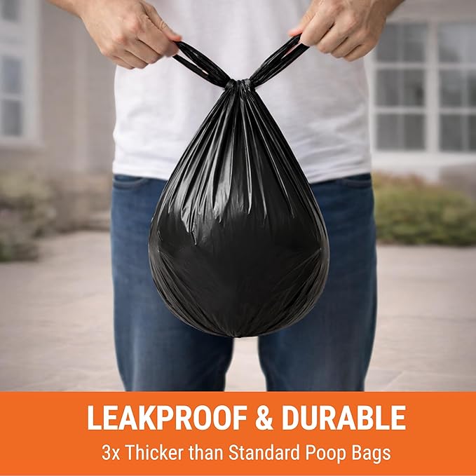 Pupzle Bags for Arm & Hammer, FUSBUNTY, MXF, and TIMINGILA Pooper Scoopers, 40 Pooper Scooper Bags Refill for Swivel Bin, Black (Black)