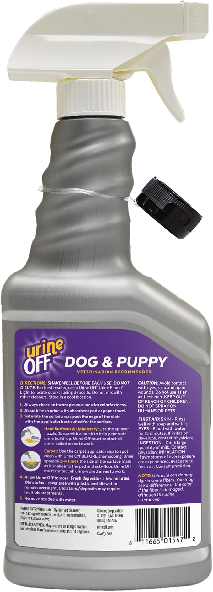 Urine OFF Puppy & Dog Odor & Stain Remover| Fresh Scent Carpet Cleaner Spray | Bio Enzymatic Stain & Urine Odor Remover | Pet Safe Cleaner | 16 oz.