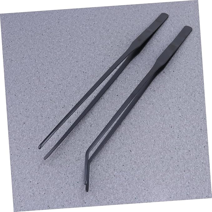 Didiseaon 4pcs Stainless Steel Aquatic Plant Tweezers Curved and Straight Tongs for Fish Tanks for Aquascaping
