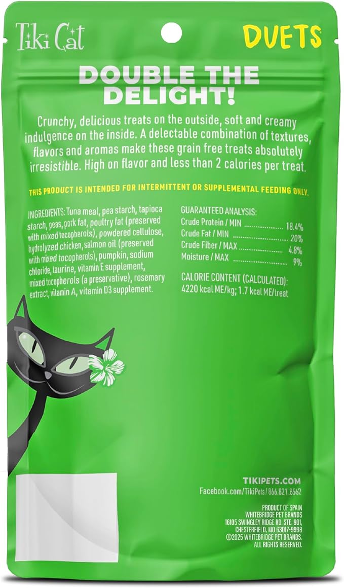 Tiki Cat Duets Cat Treats, Tuna Flavor, 2 oz. Pouch (8 Count)