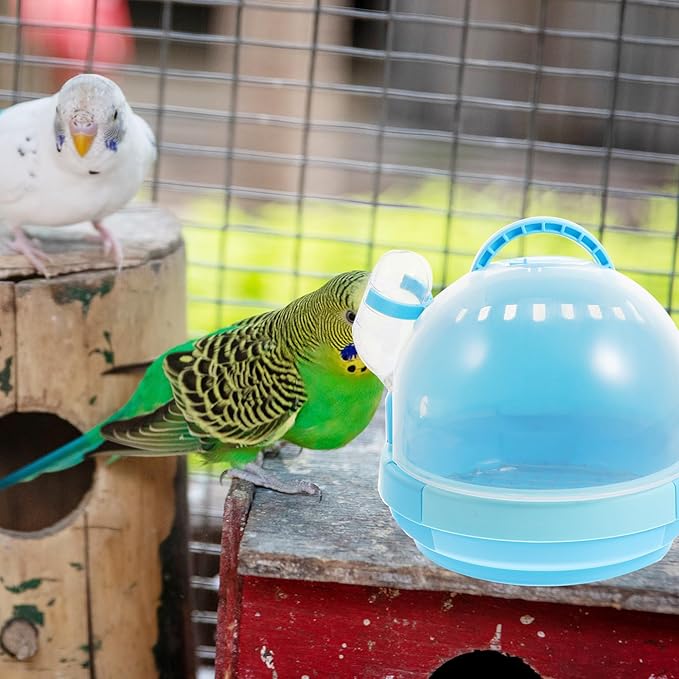 BESPORTBLE Portable Parrot Travel Cage Handheld Bird Carrier with Zinc Mesh Tray and Style, 2Pcs Set for Small Birds and Budgies, Warm Nest for Outdoor Use