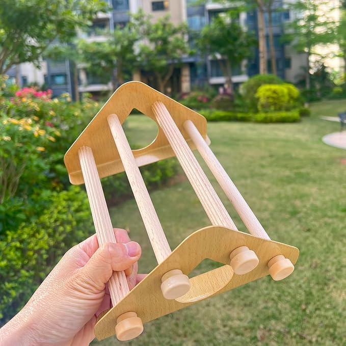 Baby Chick Perch, Durable Metal Stand with Natural Wooden Roosting Bars for coop and brooder, Training Chicken Roosting Perches for Mini Baby Chicks, Easy to Assemble, Fun Toys
