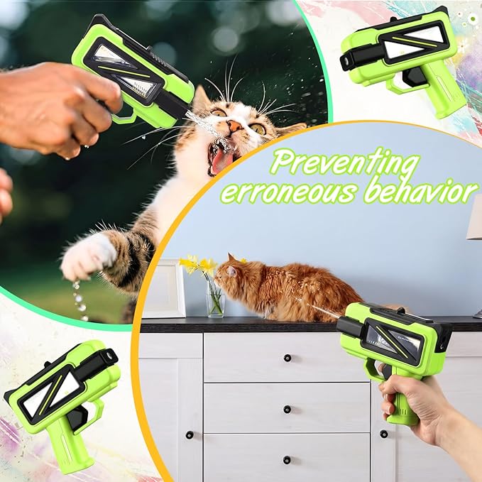 Geelin 2 Pcs Squirt Spray for Cats Dogs Cute Green Training Squirt for Cats Deterrent Water Spray Pistols for Dogs Pets Training