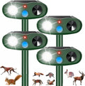 2026 Solar Sonic Racoon Fortress Pro Outdoor Cat Repellent, Ultrasonic Animal Repeller Squirrel Rabbit Deterrent with Motion Sensor&Flash Light to Scare Dog Skunk Out of Garden Yard Farm(4Pack)