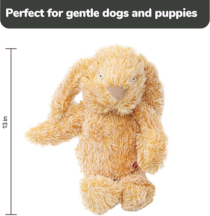 SPOT Cuddle Bunnies Dog Toy - Soft, Plush Fabric Dog Toy with Squeaker, Perfect for Cuddling, Great for Dogs and Puppies of All Ages, Medium to Large Breeds - 13" Rabbit, Assorted Colors