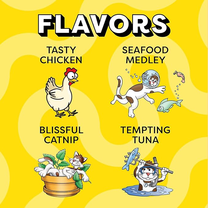 Temptations Cat Treats Classic Crunchy and Soft Feline Favorites Variety Pack,3 oz. Pouches,(Pack of 12)