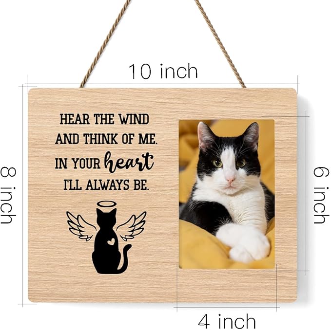IAXIC Pet Memorial Gifts for Cats, Cat Loss Of Cat, Sympathy Gift Picture Frame, Gifts, Remembrance Photo Frame Desk Shelf Table Top Decor