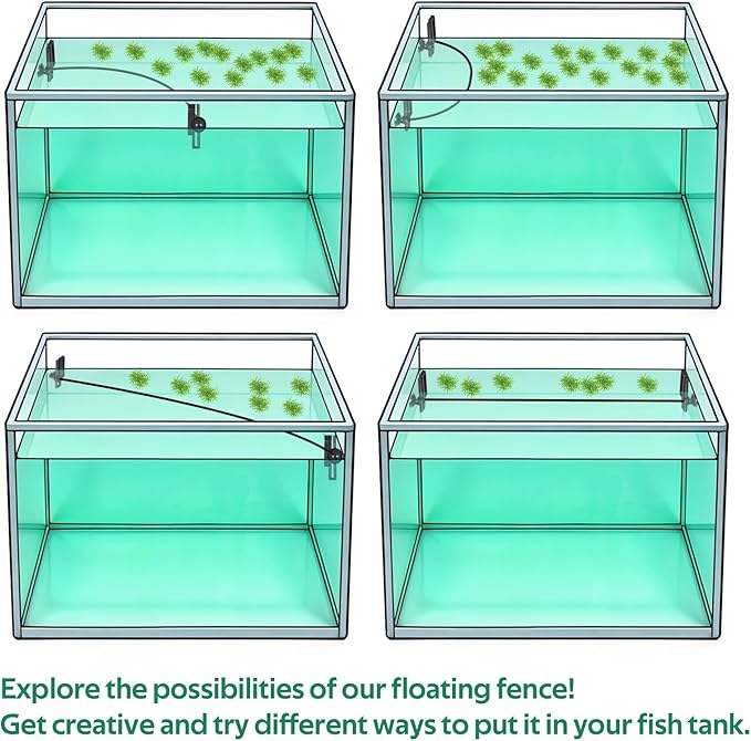 Floating Plant Corral for Aquarium, Floating Plant Fence for Aquarium Accessories, Fish Tank Plant Fence Adjustable Height with Water Level, Suitable for All Floating Plants and Aquariums