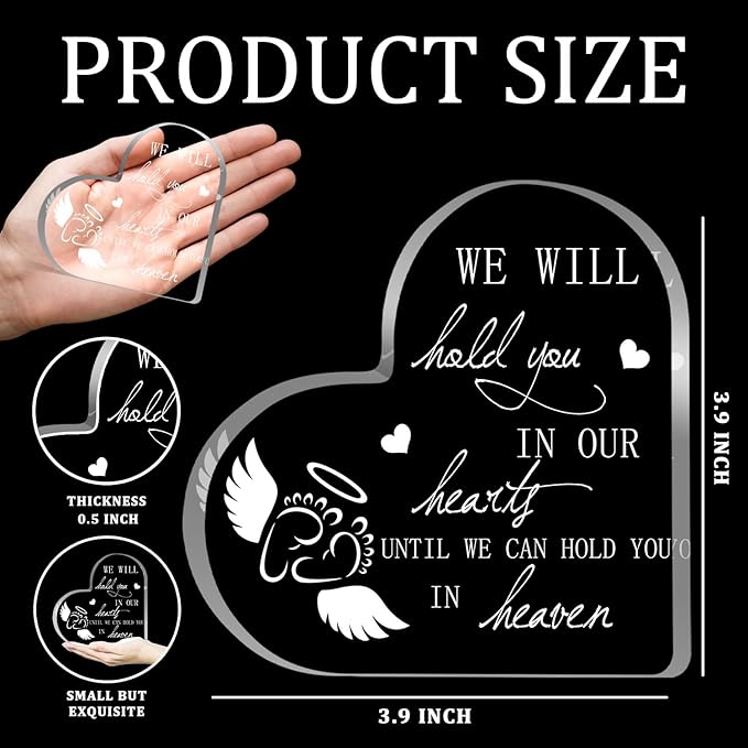 Miscarriage Gifts for Mom, Miscarriage Acrylic Keepsake for Loss Infant Baby, Pregnancy Loss Gifts, Loss of Baby Memorial Home Decorations, Sympathy Gifts for Parents