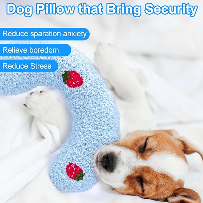 Mity rain 2PCS Dog Pillow, Anxiety Relief Pillow for Dog, Ultra Soft High Density Calming Pillow for Joint Relief Sleeping Improve, Pet Calming Pillow Blue