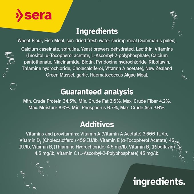 sera 1 Piece Pond Flakes Fish Food, 1.3 lb/3800 ml