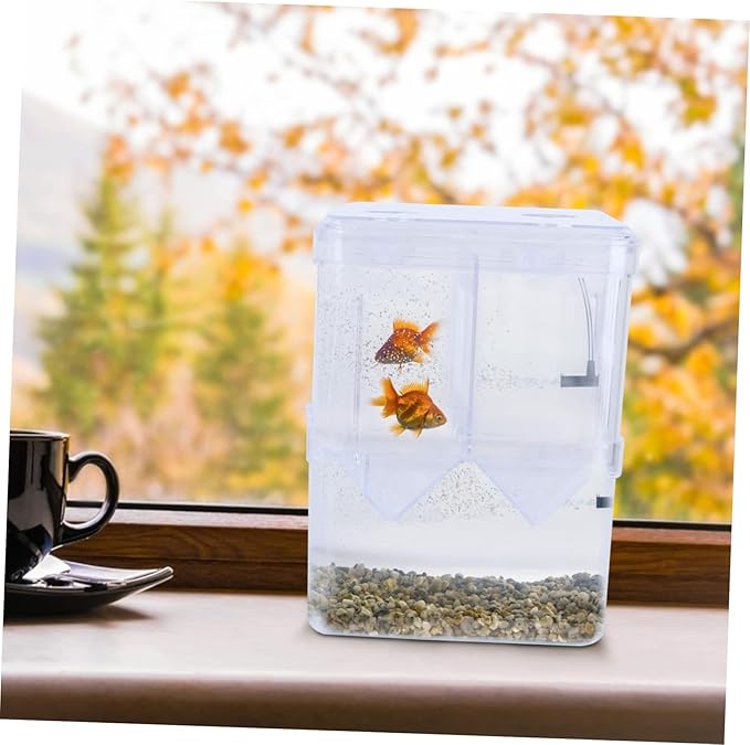 Happyyami 2pcs Aquarium Divider Hatching Boxes Fish Breeding Container Non-Slip Suction Base