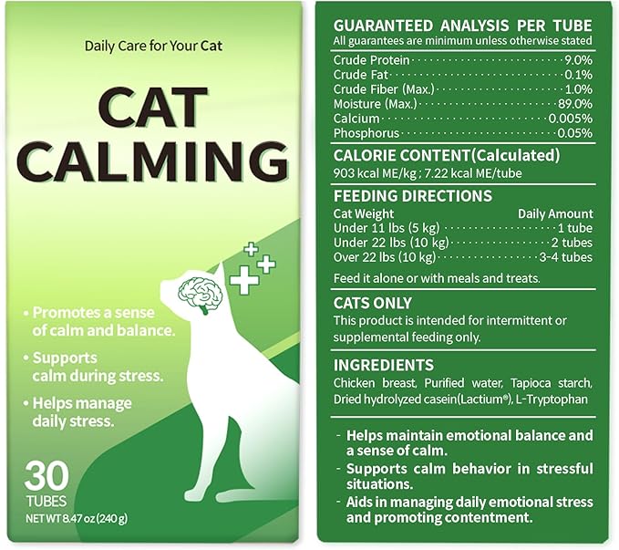 Doctor By Cat Calming Stress and Anxiety Relief Supplement Anti Stress Relaxant Sedative overgrooming with Lactium, L-Tryptophan 30 lickable Formula Individually Packaged, Chicken (1 Pack)