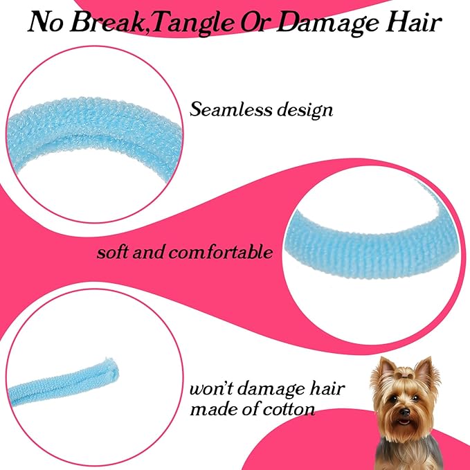 300 Pcs Dog Hair Ties, 1 Inch Nylon Seamless Hair Bands for Small Dog Puppy Girl, Yorkie, Knots, Ponytails, Mixedcolor