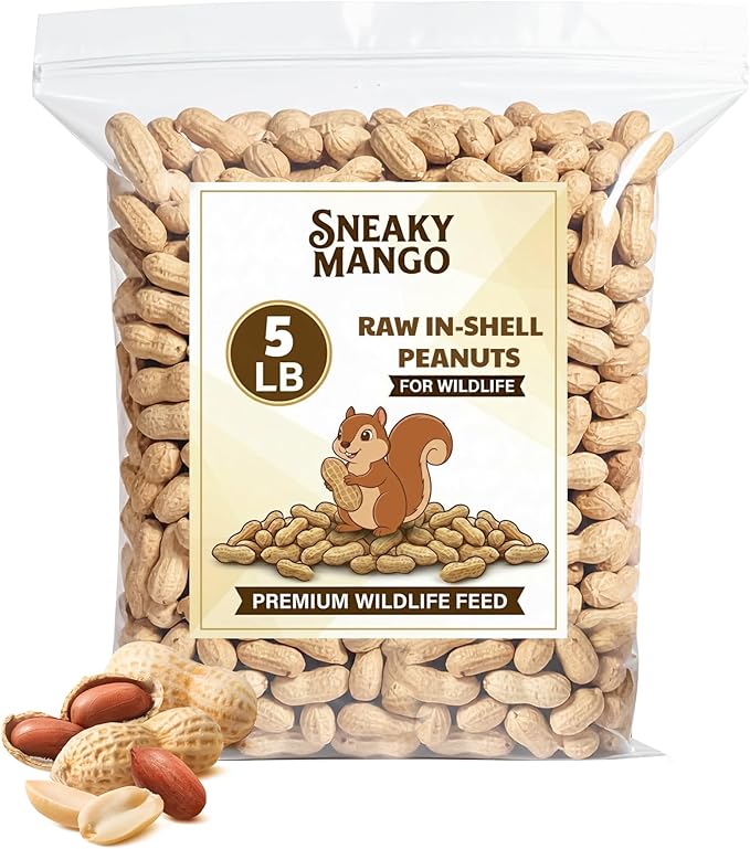 Premium Quality Raw Peanuts in Shell - 5 Pounds – All-Natural Food for Squirrels, Deer, Birds, and Other Wildlife Animals – Grown in The USA for Healthy Nutrition