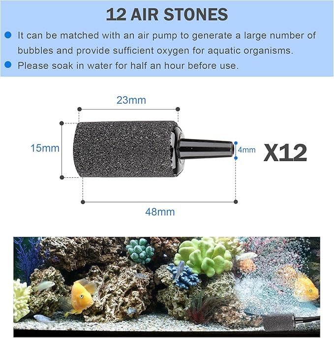 Aquarium air Pump Accessories Set-9.84/26.25/101.71 feet Aquarium Airline tubing Hose,Check valves,air Stones and connectors of I,L,T Shape (101.71feet Hose 12stone 12check Valve 18connector)
