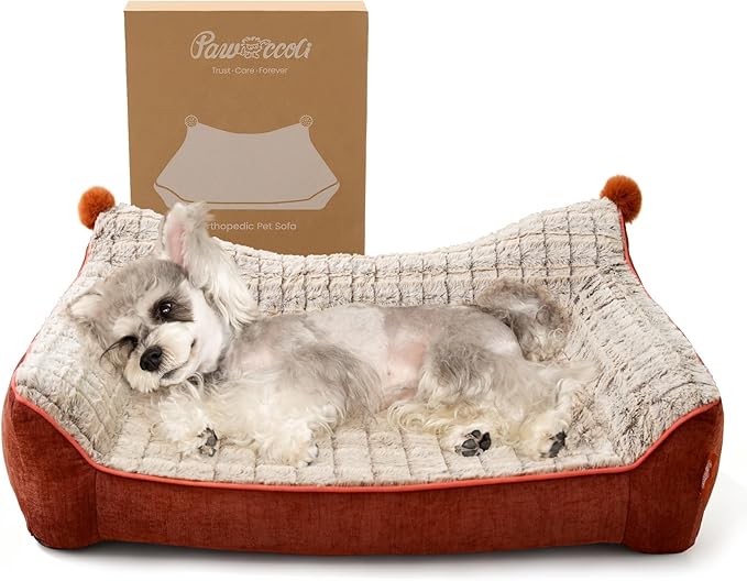 Orthopedic Dog Bed for Medium Dogs,Waterproof Supportive Egg Crate Foam Medium Dog Couch, Pet Bed with with Removable Bolsters, Washable Cover Non-Slip Bottom, (30''×21''×7'')