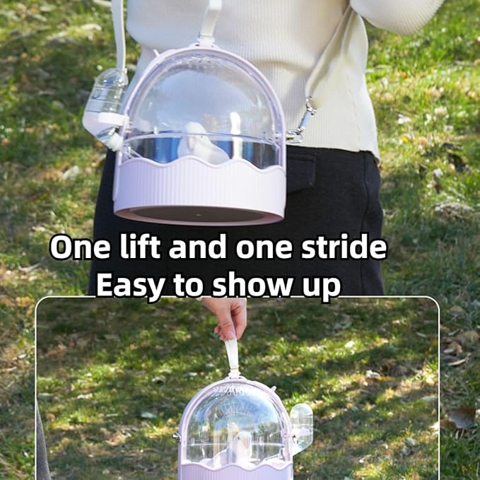 Pet Carriers Cage Portable Cage Parrot Bird Cage Outdoor Travel Camping Bird Parrot Cage with Water Bottle Bird Travel with Station Frame and Shoulder Strap Bird Travel Cage Bird Travel (Purple)