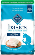 Blue Buffalo Basics Grain-Free Dry Cat Food, Skin & Stomach Care, Limited Ingredient Diet for Indoor Cats, Fish & Potato Recipe, 11-lb Bag